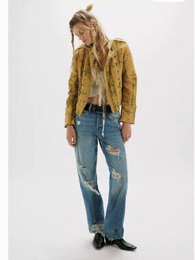 Free People NWT We The Free Stick Around Mid-Rise Straight Curve Jeans